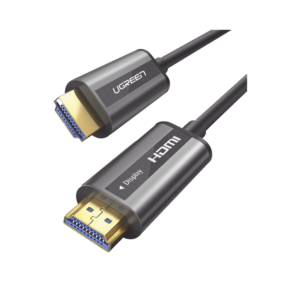 Cable HDMI de 50 Metros por Fibra Óptica 4K@60Hz | Fibra de 4 núcleos + Cobre estañado de 7 núcleos | Compatible con HDMI 2.0 | Alta velocidad 18 Gbps | 3D | HDR | Carcasa de  Zinc | Premium | 2 Años de Garantía.