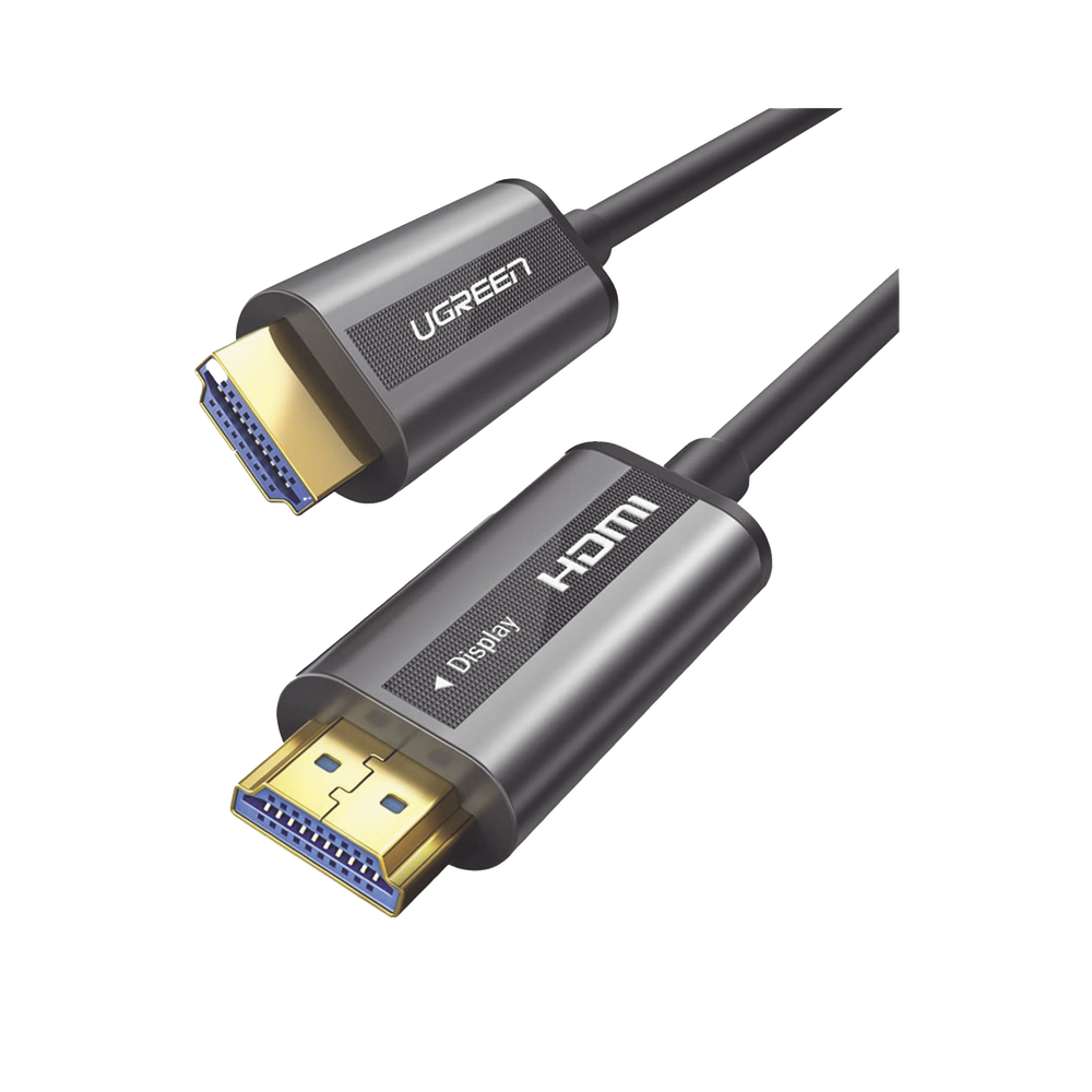 Cable HDMI de 50 Metros por Fibra Óptica 4K@60Hz | Fibra de 4 núcleos + Cobre estañado de 7 núcleos | Compatible con HDMI 2.0 | Alta velocidad 18 Gbps | 3D | HDR | Carcasa de Zinc | Premium | 2 Años de Garantía.