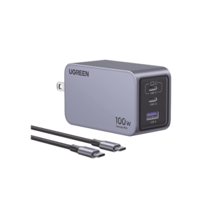 Cargador de 100W serie Nexode Pro | 3 Puertos de Carga Rápida | 2 USB-C | 1 USB-A | Tecnología GaNInfinity | PD3.1 de 100W / QC4.0 | Tecnología de Protección Térmica | Optimiza la Carga | Caja de Aluminio | Incluye Cable