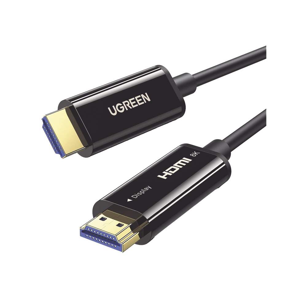 Cable HDMI de 10 Metros por Fibra Óptica 8K@60Hz / Fibra de 4 núcleos + Cobre estañado de 7 núcleos / Compatible con HDMI 2.1 / Alta velocidad 18 Gbps / 3D / HDR / Caja de Aleacion Zinc / Premium