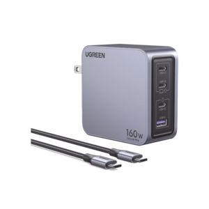Cargador de 160W serie Nexode Pro | 4 Puertos de Carga Rápida | 3 USB-C | 1 USB-A | Tecnología GaNInfinity | PD3.1 de 140W / QC4.0 | Tecnología de Protección Térmica | Optimiza la Carga | Caja de Aluminio | Incluye Cable