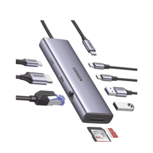 HUB USB-C (Docking Revodok) 9 en 1 | 2 USB-A 3.0 (5Gbps) | 2 USB-C (5Gbps) | USB-C PD Carga 100W | HDMI 4K@60Hz | RJ45 (Gigabit Ethernet) | Lector Tarjetas SD + Micro SD (TF) Simultáneo | Chip de Última Generación | Caja de Aluminio.