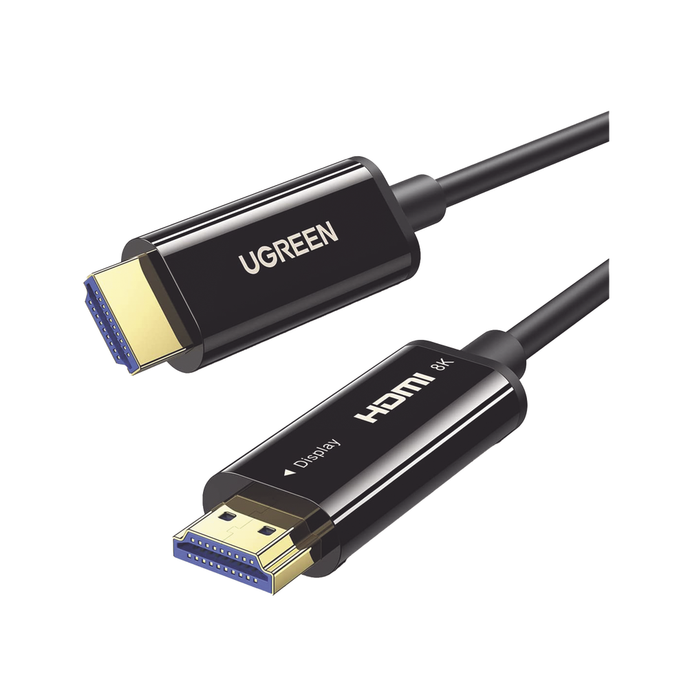 Cable HDMI de 20 Metros por Fibra Óptica 8K@60Hz / Fibra de 4 núcleos + Cobre estañado de 7 núcleos / Compatible con HDMI 2.1 / Alta velocidad 18 Gbps / 3D / HDR / Caja de Aleacion Zinc / Premium