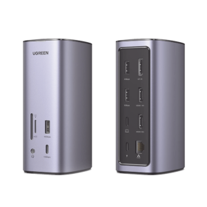 HUB USB-C (Docking Revodok Pro) 12 en 1 | 2 USB-A 3.0 | 1 USB-C PD Carga 100W | 1 USB-A 3.1 | 1 USB-C 3.1 | HDMI 4K | HDMI 8K Ultra HD | Display Port 4K | RJ45 (Gigabit) | Lector Tarjeta SD + Micro SD (TF) | Jack Audio 3.5mm.