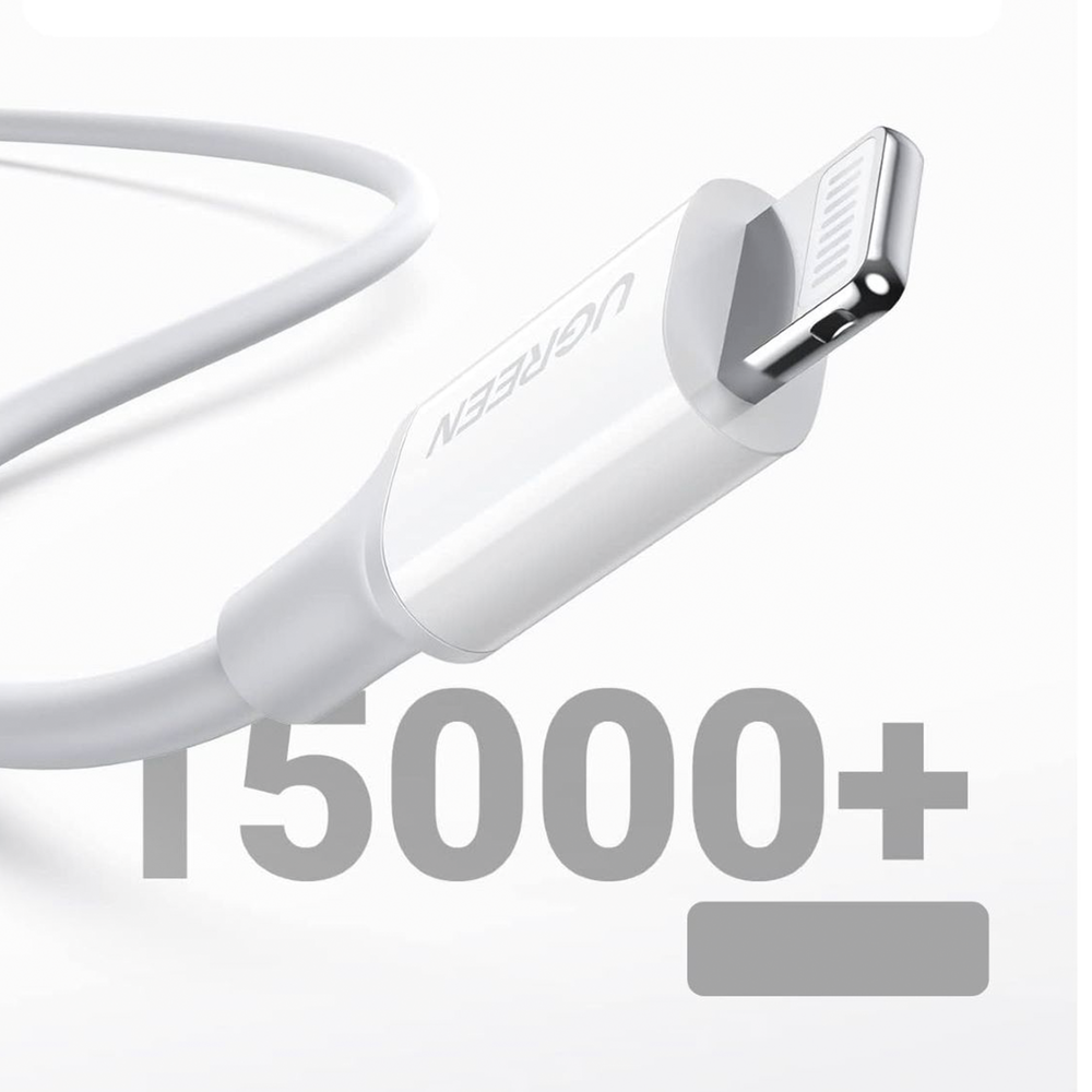 Cable USB-C a Lightning | 1 Metro | Certificado MFi | Carga Rápida 60W | 480 Mbps | PD | Conector C94 | Adecuado para iPhone, iPad y iPod | Protección Integrada | Caja de ABS | Cubierta de TPE | Color Blanco. - Image 3