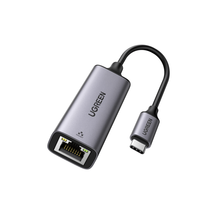 Adaptador de Red USB-C 3.1 (5 Gbps) a RJ45 | Thunderbolt 3 | Admite 10/100/1000 Mbps y 2.5G | Chip Inteligente | Amplia Compatibilidad | Caja de Aluminio | Longitud del cable 10 cm.