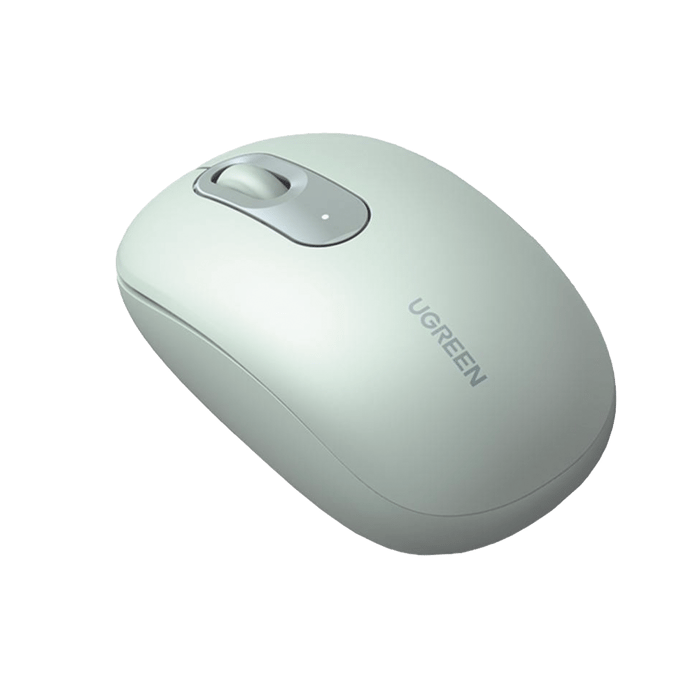 Mouse Inalámbrico 2.4G 800/1200/1600/2400 DPI / Función de 3 botones / Alcance 10m / Silencioso / Ergonómico / Anti-caída y Anti-interferencias / Color Verde / Batería Alcalina AA (incluida).