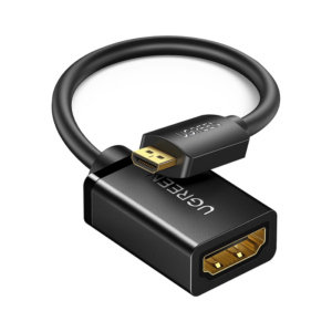 Adaptador Micro HDMI a HDMI (HDMI Tipo D)   / 18Gbps / 4K@60Hz / HDR /  Tecnología 3D / ARC / Carcasa PC+ABS / HDCP/ Longitud de 22 cm