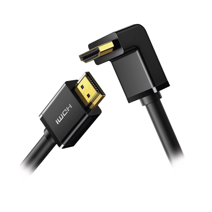 Cable HDMI 2.0 en Angulo de 90° / 3 m / 4K@60Hz / HDR / 3D / HEC (Canal Ethernet HDMI) / ARC (Canal de Retorno de Audio / CEC / 32 canales de Audio / HDCP 2.2 / Dolby Atmos / 18 Gbps / Blindaje Múltiple