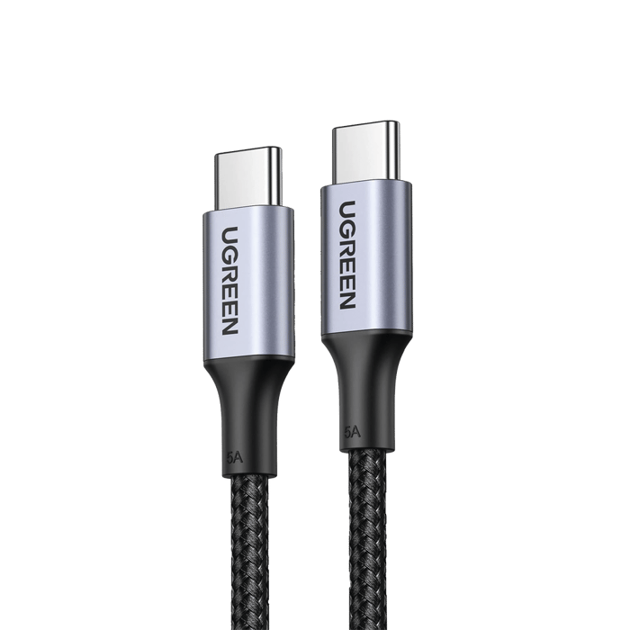 Cable USB-C a USB-C | 2 Metros | Carga Rápida de hasta 100W | Transferencia de datos 480 Mbps | PD3.0 | QC4.0/3.0/2.0 | FPC | AFC | Protección Integrada| Caja de Aluminio | Nylon Trenzado | Amplia Compatibilidad | Color Negro.