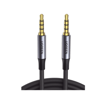 Cable Auxiliar de 3.5mm / Cable Audio Estéreo / Núcleo de Alambre de Cobre Esmaltado / Carcasa de Aluminio Azul + Nylon Trenzado / Soporta Micrófono / 5 Metros - Image 4