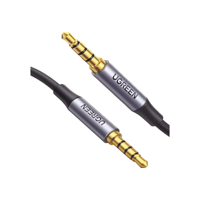 Cable Auxiliar de 3.5mm / Cable Audio Estéreo / Núcleo de Alambre de Cobre Esmaltado / Carcasa de Aluminio Azul + Nylon Trenzado / Soporta Micrófono / 5 Metros - Image 2
