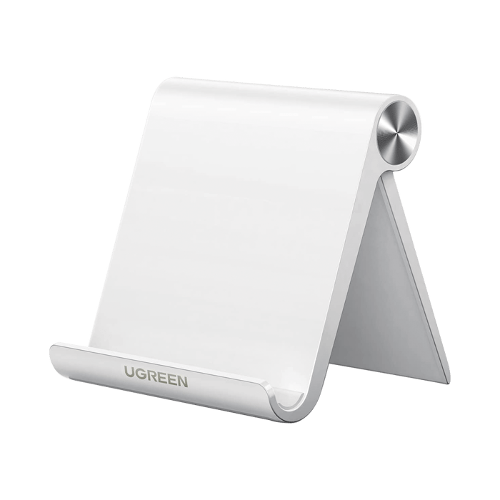 Soporte de Escritorio para Telefono Celular / Ajustable de 0° a 100° / Goma Antiarañazos / Antideslizante / Amplia Compatibilidad con dispositivos de 4'' a 7.9'' / Plegable / ABS / Color Blanco - Image 2