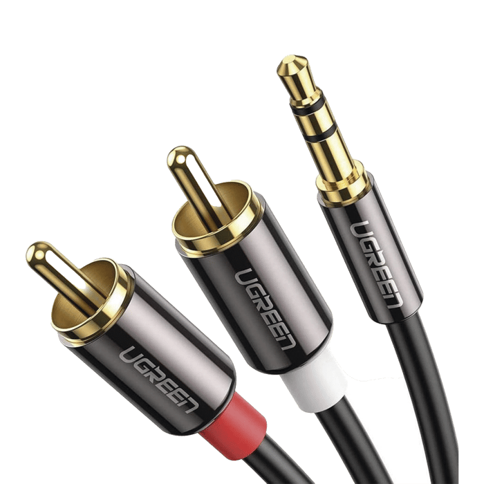 Cable Audio Premium Jack 3.5mm a 2 RCA / 10 Metros / Flexible / Doble Blindaje / Transferencia de Audio sin Pérdidas / Caja de Aleación de Cobre / Amplia Compatibilidad / Diseño Duradero.