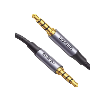 Cable Auxiliar de 3.5mm / Cable Audio Estéreo / Núcleo de Alambre de Cobre Esmaltado / Carcasa de Aluminio Azul + Nylon Trenzado / Soporta Micrófono / 2 Metros - Image 2