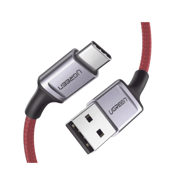 Cable USB-A a USB-C | 1 Metro | Carga Rápida QC 4.0/3.0/2.0 | FPC | AFC | Protección Integrada | 480 Mbps | Caja de Aluminio | Nylon Trenzado | Color Rojo | Ampliamente Sugerido para Carga Rápida HUAWEI.