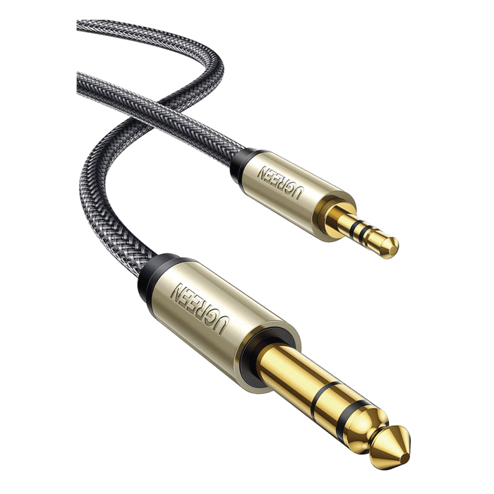 Cable Audio Estéreo 3.5mm (1/8) TRS a 6.35mm (1/4) TS / 5 Metros / Audio de Hi-Fi / Trenza de Nylon / Blindaje Múltiple / Caja de Aleación Zinc / Núcleo de Cobre Puro / Compatibilidad Universal