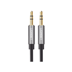 Cable Auxiliar 5 Metros / Conector 3.5mm a 3.5mm / Macho a Macho / Cubierta de TPE / Carcasa de Aluminio / Color Negro