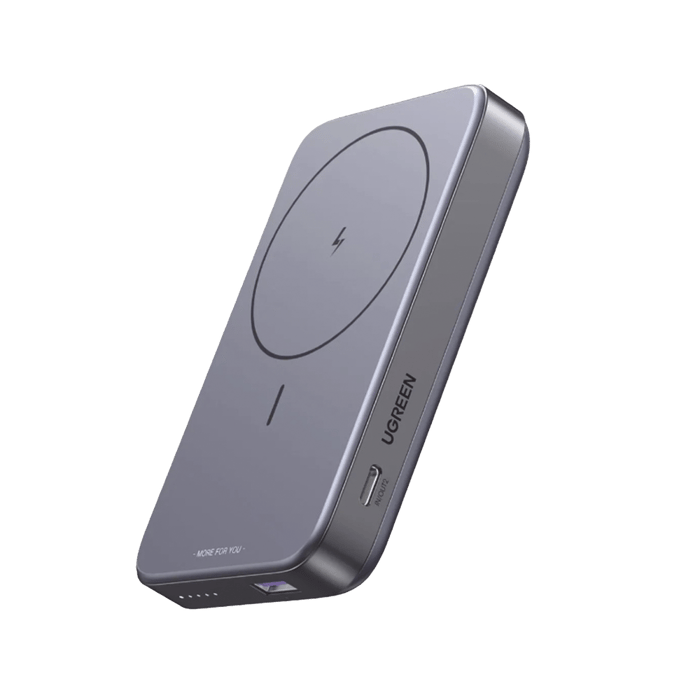 Power Bank MagSafe de 10000mAh NEXODE | 20W | 1 USB-C | 1 USB-A | Carga Rápida bidireccional | Soporta modo Standby | Soporte Plegable | Ultra Delgado | Ultra ligero | Compatible con iPhone 15/14/13/12 | Color Gris.