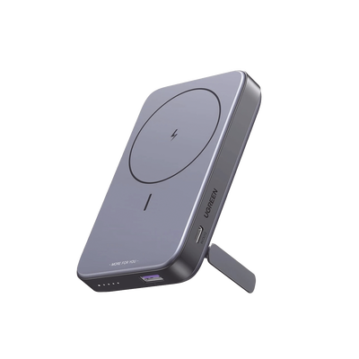 Power Bank MagSafe de 10000mAh NEXODE | 20W | 1 USB-C | 1 USB-A | Carga Rápida bidireccional | Soporta modo Standby | Soporte Plegable | Ultra Delgado | Ultra ligero | Compatible con iPhone 15/14/13/12 | Color Gris. - Image 2