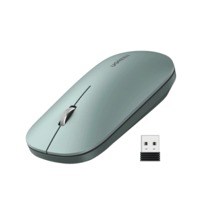 Mouse inalámbrico 2.4 GHz | Ultra Delgado y Silencioso | DPI 1000/1600/2000/4000 (Ajustable)  | Alcance 10m | Scroll de Aluminio | Adaptable a diferentes superficies | Diseño suave al tacto | Contiene Receptor USB | Color Verde