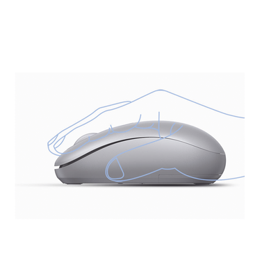 Mouse Inalámbrico 2.4G 800/1200/1600/2400 DPI / Función de 3 botones / Alcance 10m / Silencioso / Ergonómico / Anti-caída y Anti-interferencias / Color Gris / Batería Alcalina AA (incluida). - Image 3