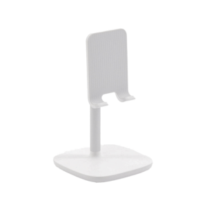 Soporte para Teléfono Celular & Tablet / Ajustable de 5° a 45° / Base Antideslizante / Protección de Silicona / ABS / Amplia Compatibilidad con dispositivos de 4'' a 7.9'' / Color Blanco