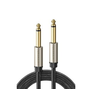 Cable de Audio Mono 6.35mm (1/4) Macho a 6.35mm (1/4)   Macho / 5 Metros / Núcleo de Cobre / Blindaje Interno / Nylon Trenzado / Color Negro