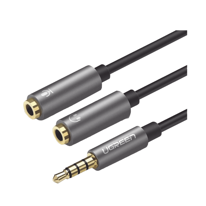 Cable Divisor en Y / De 3.5 mm Macho a Dos Salidas de 3.5 mm Hembra / CTIA, TRS / Núcleo de Cobre / TPE / Longitud 20 cm / Ideal para Separar el Micrófono de los Auriculares