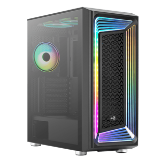 GABINETE GAMER AEROCOOL INTERSTELLAR G-BK-V1 BLACK, ATX, 2X3.5", 4X2.5", 2USB3.0, USB-C