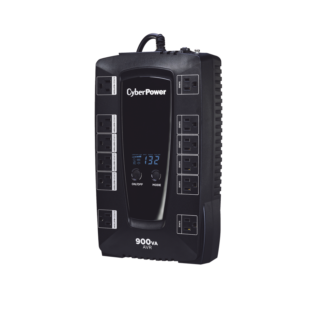 UPS de 900 VA/480 W, Topología Línea Interactiva, Entrada 120 Vca NEMA 5-15P, Tipo Gabinete Compacto, Con 12 Tomas NEMA 5-15R