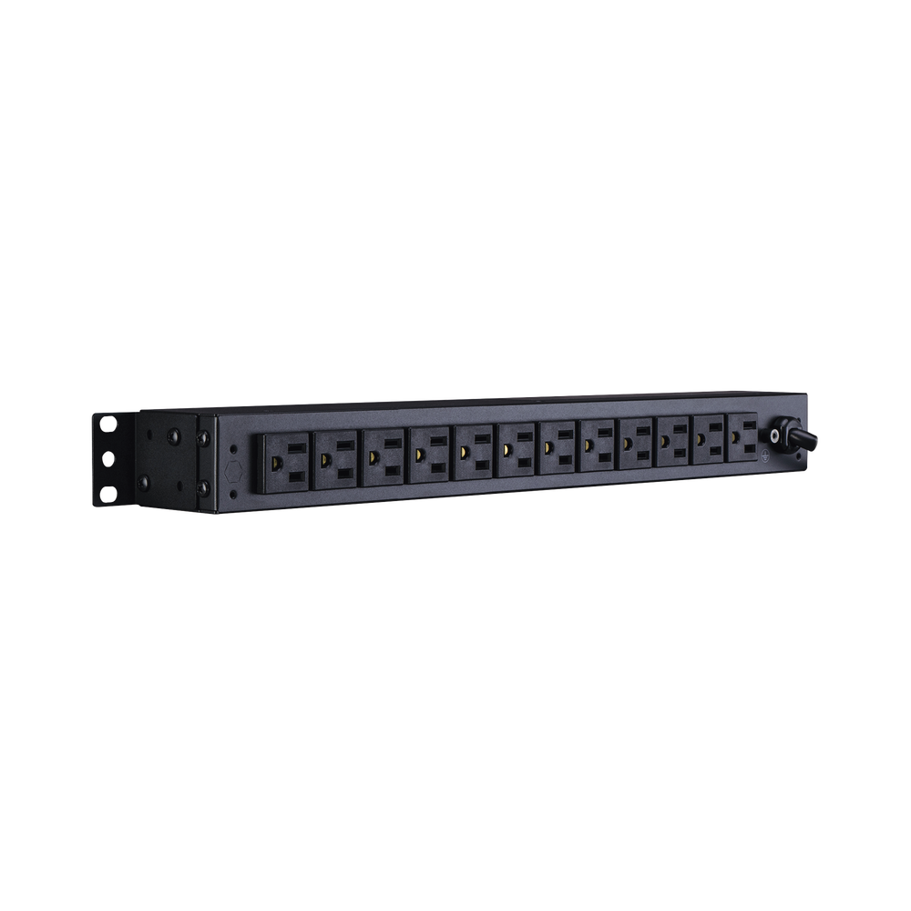 PDU Básico Para Distribución de Energía, Con 12 Tomas NEMA 5-15R Traseras, 1UR, 15 Amp, 120 Vca