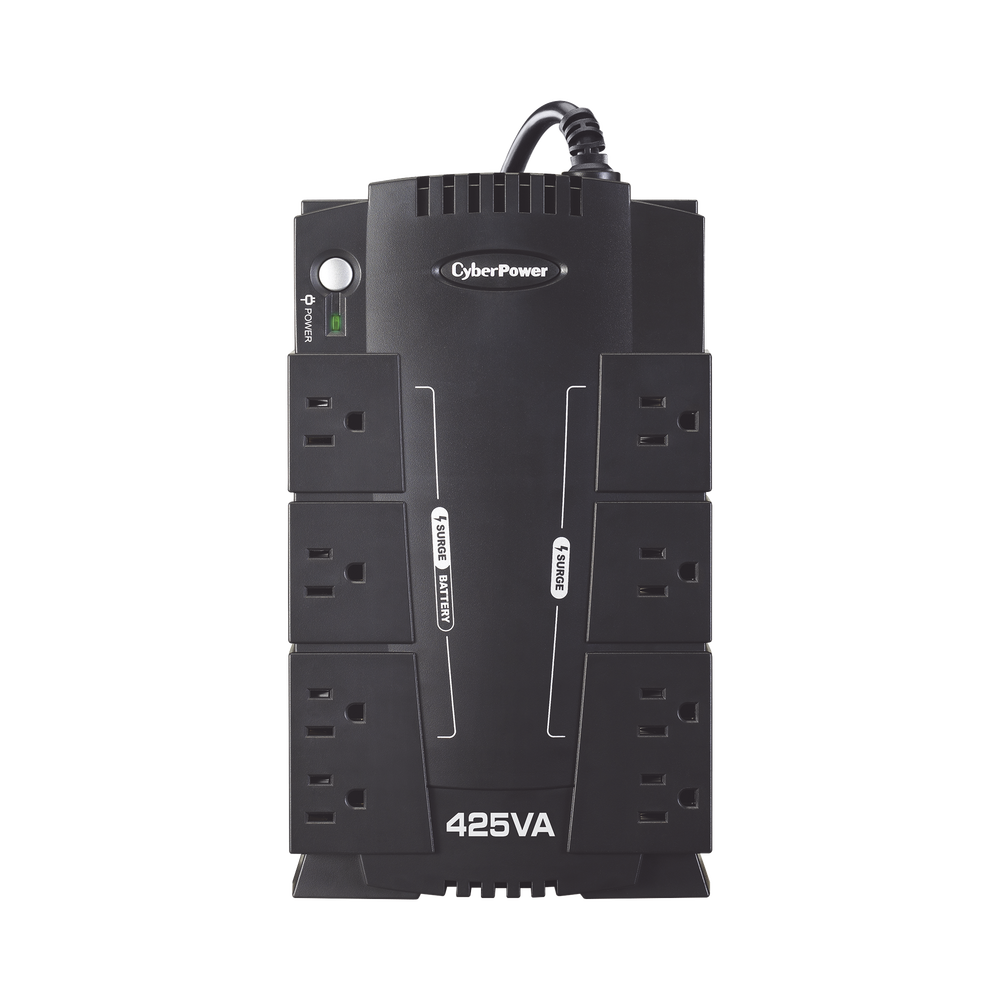 UPS de 425 VA/255 W, Topología Standby, Entrada 120 Vca NEMA 5-15P, Tipo Gabinete Compacto, Con 8 Tomas NEMA 5-15R