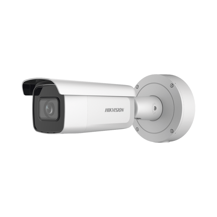 Bala IP 4 Megapixel / Lente Mot. 2.7 a 13.5 mm / 60 mts IR EXIR / Exterior IP67 / IK10 / Anticorrosivo / WDR 120 dB / PoE + / Micro SD / 4 Analíticos: AcuSense, Deteccion Facial, Conteo de Personas por Cruce y Zona
