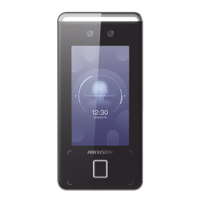 Terminal Min Moe WiFi de Reconocimiento Facial ULTRA RÁPIDO (Exterior IP65) / Hasta 1.5 mts en lectura / Soporta P2P Hik-Connect / 3,000 Usuarios /QR y Videoportero (ambientes de bajo ruido)