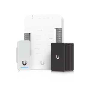 UniFi Access Kit de Inicio Gen 2, Incluye Hub para conexiones, lector NFC y movimiento / 10 tarjetas de acceso / sistema completo para abrir una puerta