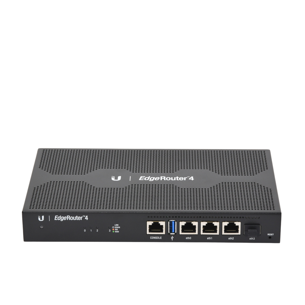 EdgeRouter 4, con 3 puertos 10/100/1000 Mbps + 1 puerto SFP, con funciones avanzadas de ruteo