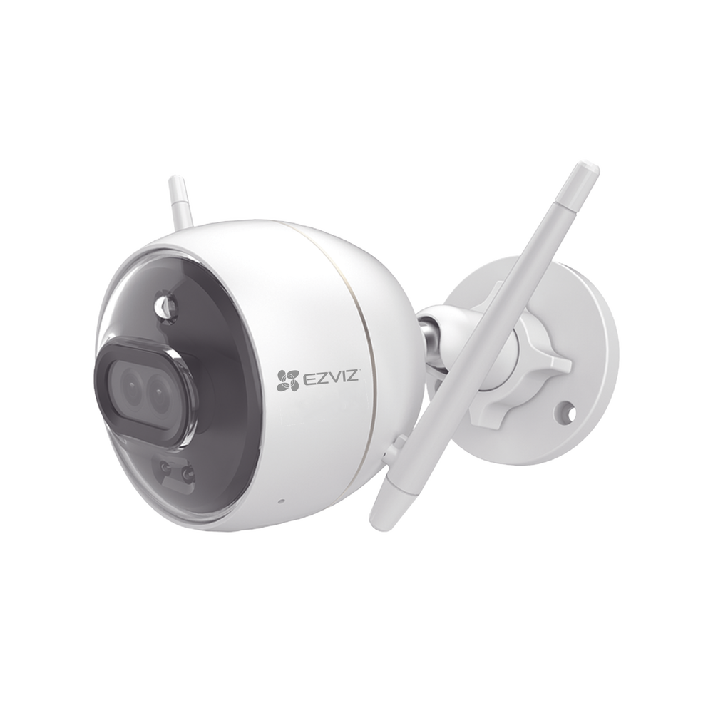 Cámara Bala IP 2MP / Wi-Fi / Doble Lente 2.8 mm / Visión Nocturna a Color / Audio Bidireccional / Detección de Personas y Vehículos / Defensa Activa con Luz y Sirena / IP67