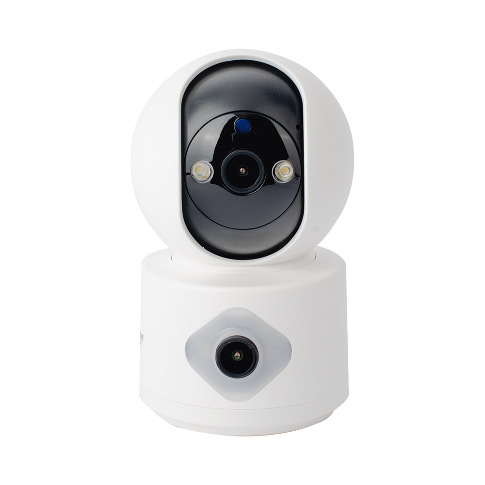 Cámara IP Doble Lente / 3MP / Wi-Fi 2.4 GHz / Autoseguimiento / Detección de Movimiento / Audio Bidireccional / Visión Nocturna 10 m / Lente 4 mm / Almacenamiento microSD hasta 128 GB
