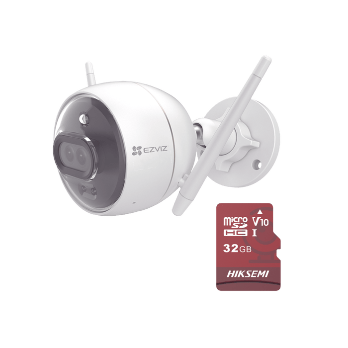 Kit de Cámara de Seguridad EZVIZ C3X/KM / WiFi / Doble Lente / Visión Nocturna a Color / Detección por IA / Audio Bidireccional / Incluye MicroSD 32GB
