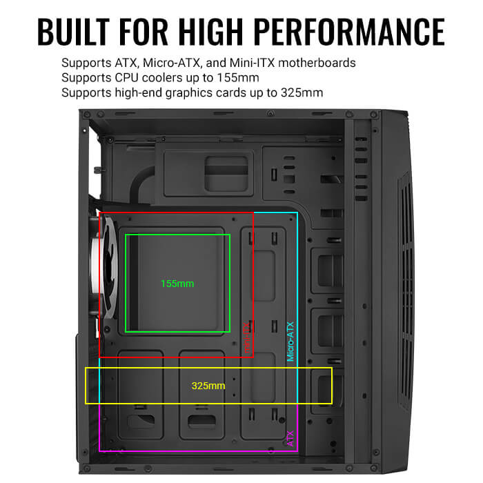 Gabinete AeroCool Talon / Mid-Tower / ATX / RGB / Sin Fuente de Poder / Negro - Image 5