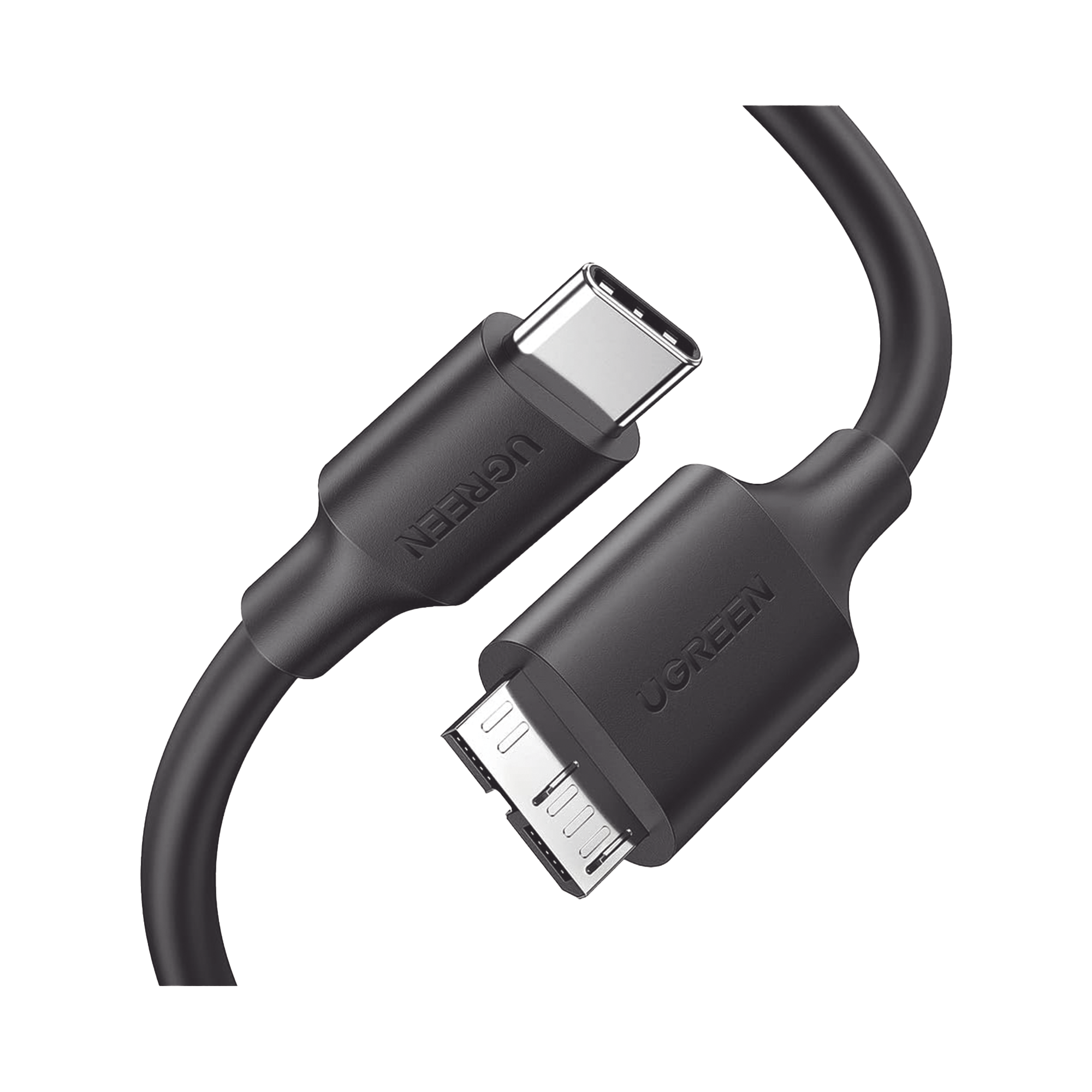 Cable USB Tipo C 3.0 a Micro USB Tipo B UGREEN 20103 / 1 Metro / 5 Gbps / Carga Rápida y Transferencia de Datos / Blindaje Múltiple / Compatible con Discos Duros Externos