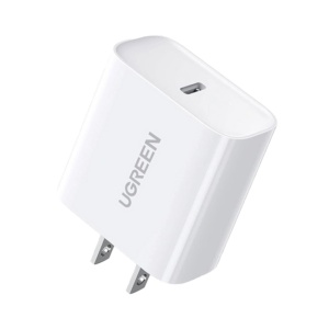 Cargador USB-C UGREEN 60449B / 20W / 1 Puerto USB-C / Carga Rápida QC4.0+, PD3.0 y PPS / Chip PWM / Protección Múltiple / Color Blanco