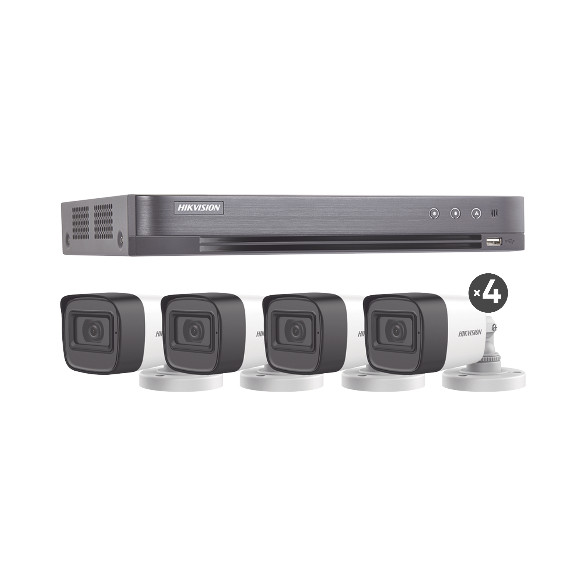 Kit CCTV Hikvision HIK5MPSLQ-KIT(B) / TurboHD 5 MP / DVR 4 Canales / 4 Cámaras Bala con Micrófono / Exterior IP67 / Lente 2.8 mm / Accesorios Incluidos - Image 3