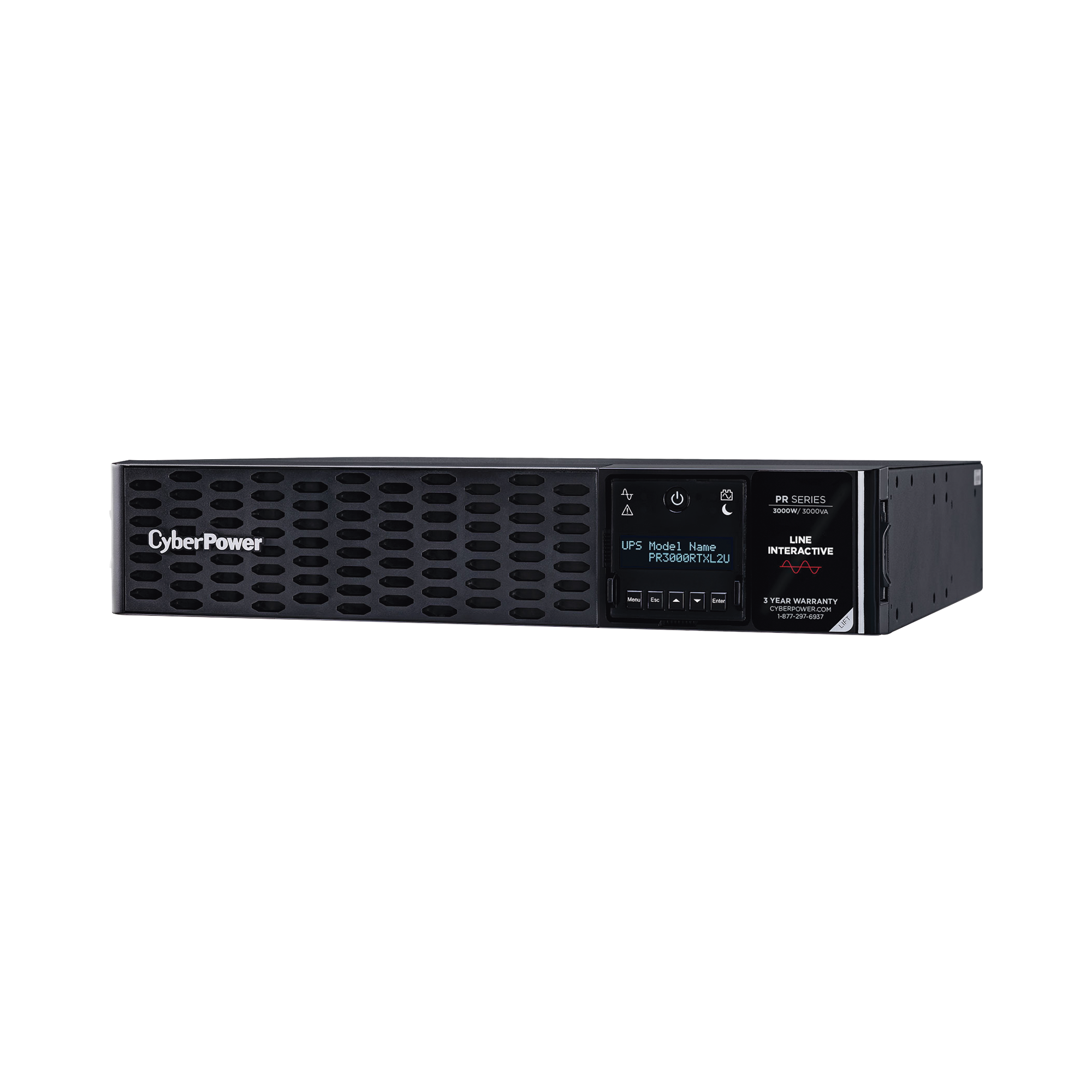 UPS CyberPower PR3000RTXL2U / 3000 VA 3000 W / Línea Interactiva / Onda Senoidal Pura / Rack o Torre 2U / 8 Tomas NEMA 5-20R + 1 L5-30R - Image 3