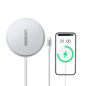 Cargador Inalámbrico Magnético 15W / Protocolo Qi 2 / USB-C 9V 2.2A / Eficiencia 83% / Protección Multinivel / Material PC+ABS+Aleación Aluminio / Cable 1.5m