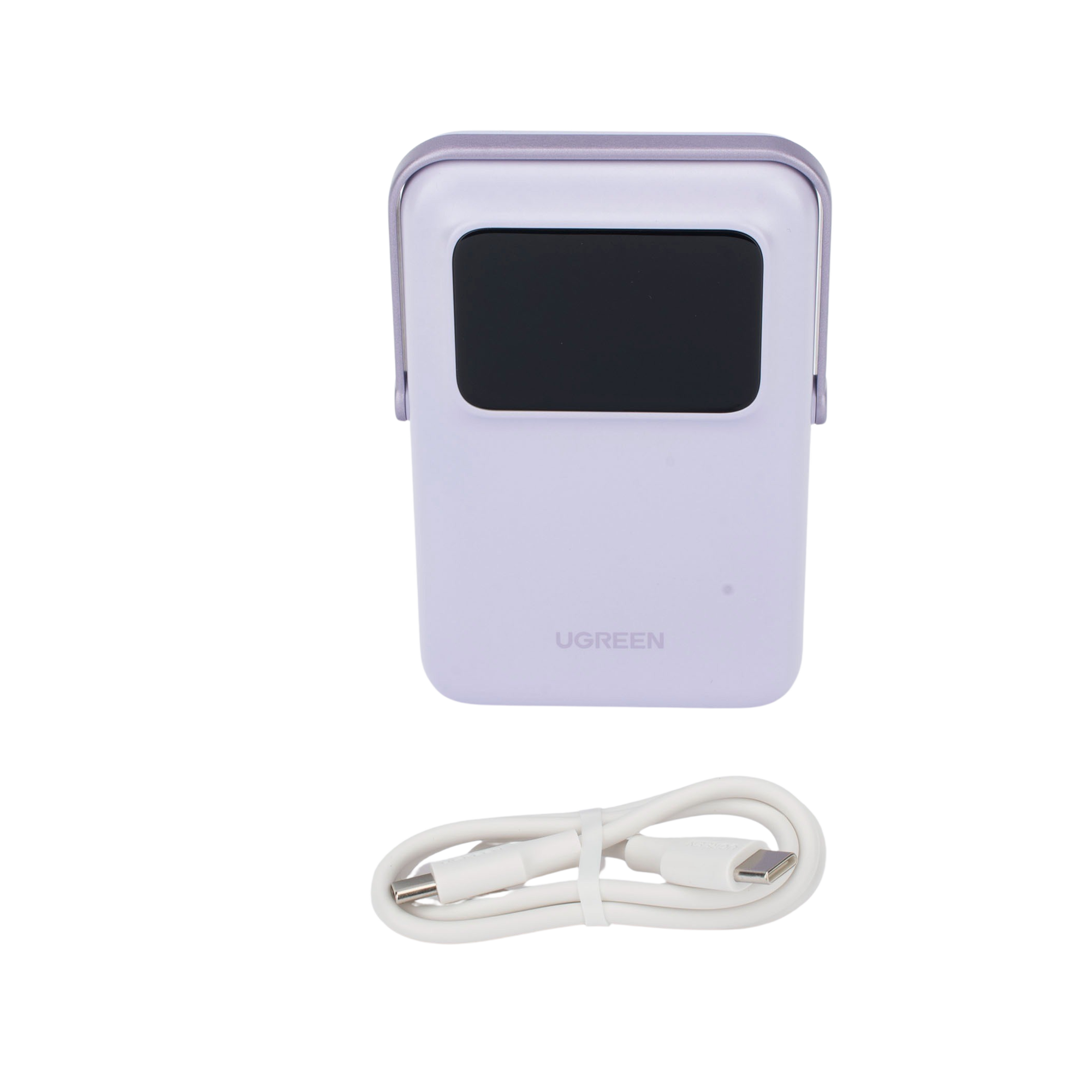 Power Bank Serie UNO Inalambrico / 10000mAh | 7.5W/20W / Con Emojis de Estado / Carga Rápida USB-C Bidireccional / Pantalla TFT Inteligente / Con Holder / Color Purple.