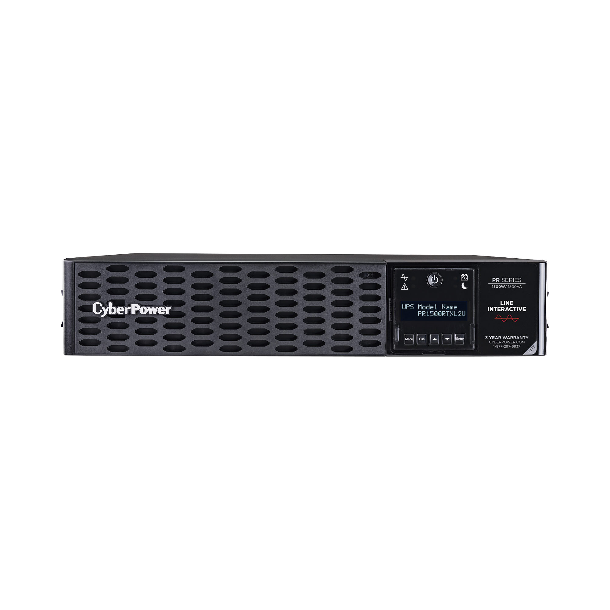UPS CyberPower PR1500RTXL2U / 1500 VA 1500 W / Línea Interactiva / Onda Senoidal Pura / Rack o Torre 2U / 8 Tomas NEMA 5-15R