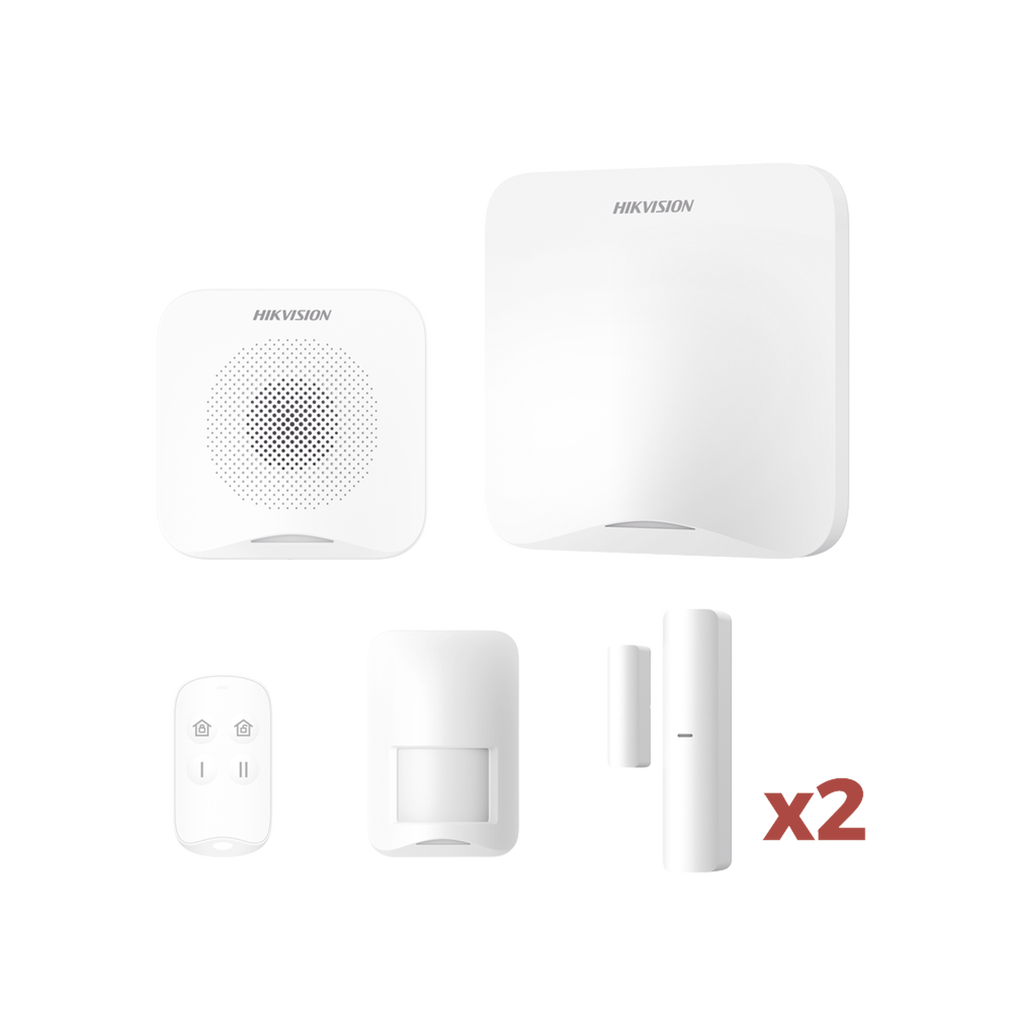 Kit de Alarma Hikvision AX HOME AXHOME-KIT-WIFI / Hub WiFi con Batería de Respaldo / PIR / Contactos Magnéticos / Sirena / Llavero / Compatible con Hik-Connect y Hik-Partner PRO