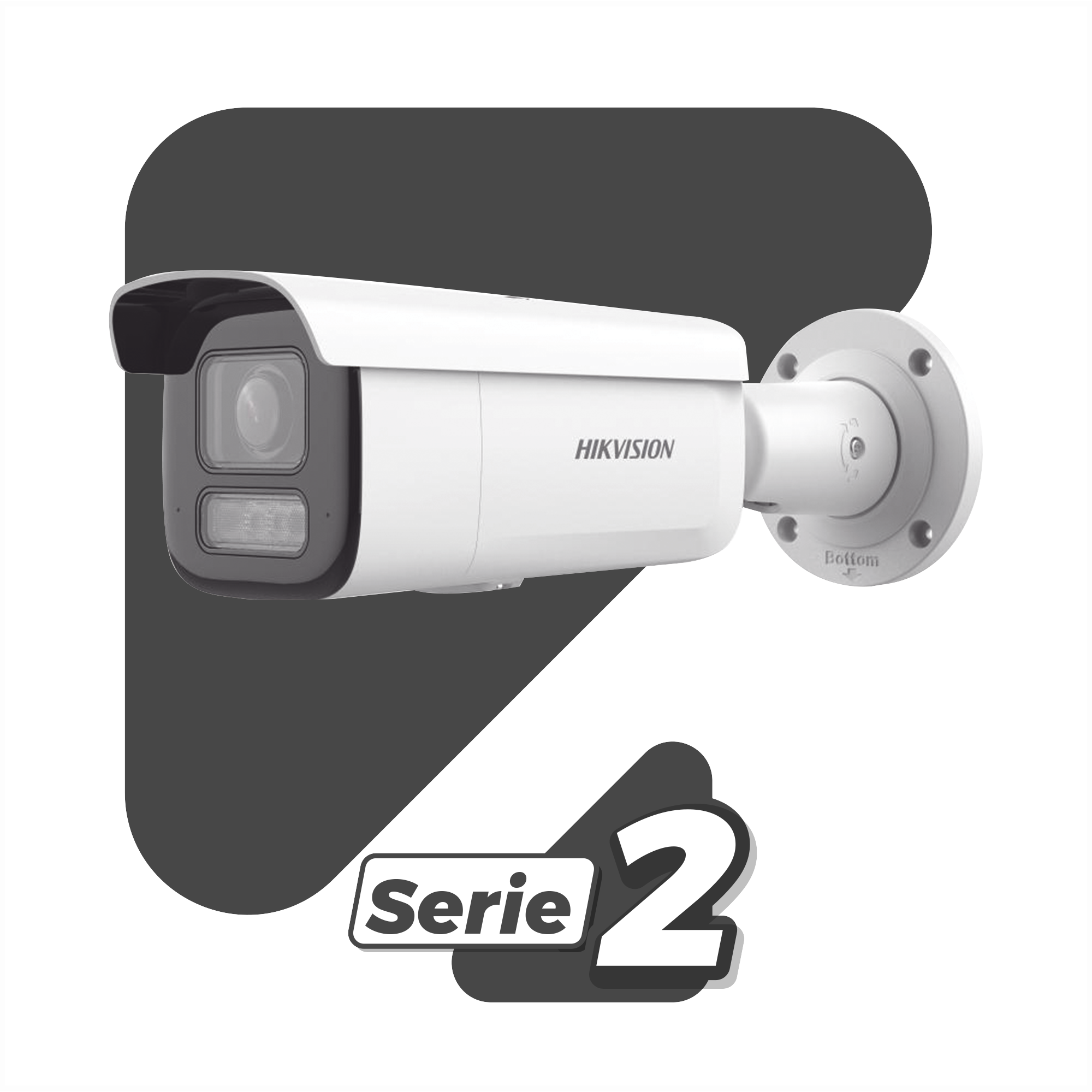 Cámara Bala IP Hikvision DS-2CD2623G2-LIZS2U / 2 Megapixel / Lente Motorizado 2.8–12 mm / Dual Light 60 mts IR y Luz Blanca / AcuSense / 2 Micrófonos Integrados / PoE+ / IP67 IK10 / MicroSD / ACUSEARCH